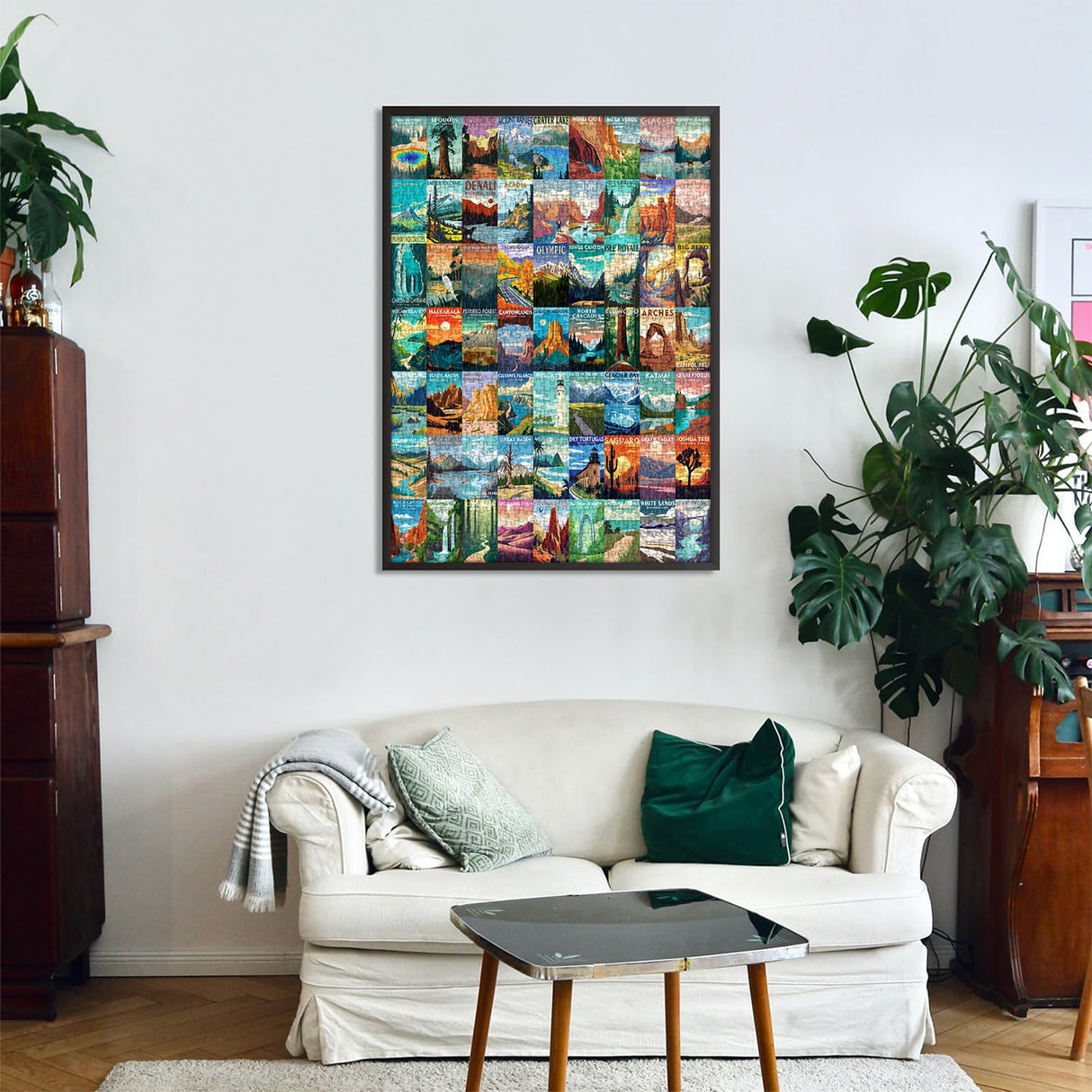 National Parks Puzzle for Adults 1000 Pieces, Travel Poster Landscape Puzzle Including Zion Yellowstone Yosemite, Nature Jigsaw Puzzles Scenery Mountain Scene PICKFORU