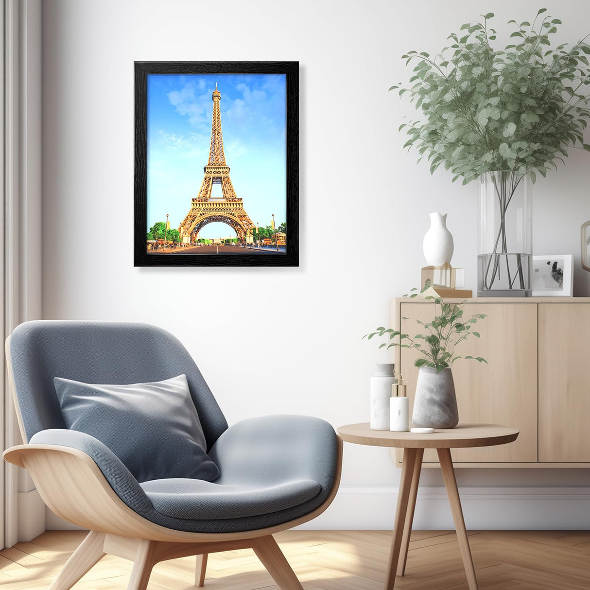 ANZAKY Hidden Safe with Lock, Wooden Picture Frame Diversion Safe, Large Hidden Money Safe with Customizable Foam, Hidden Compartment, Secret Decor Concealment Furniture, 11 x 14 inchs, Black ANZAKY