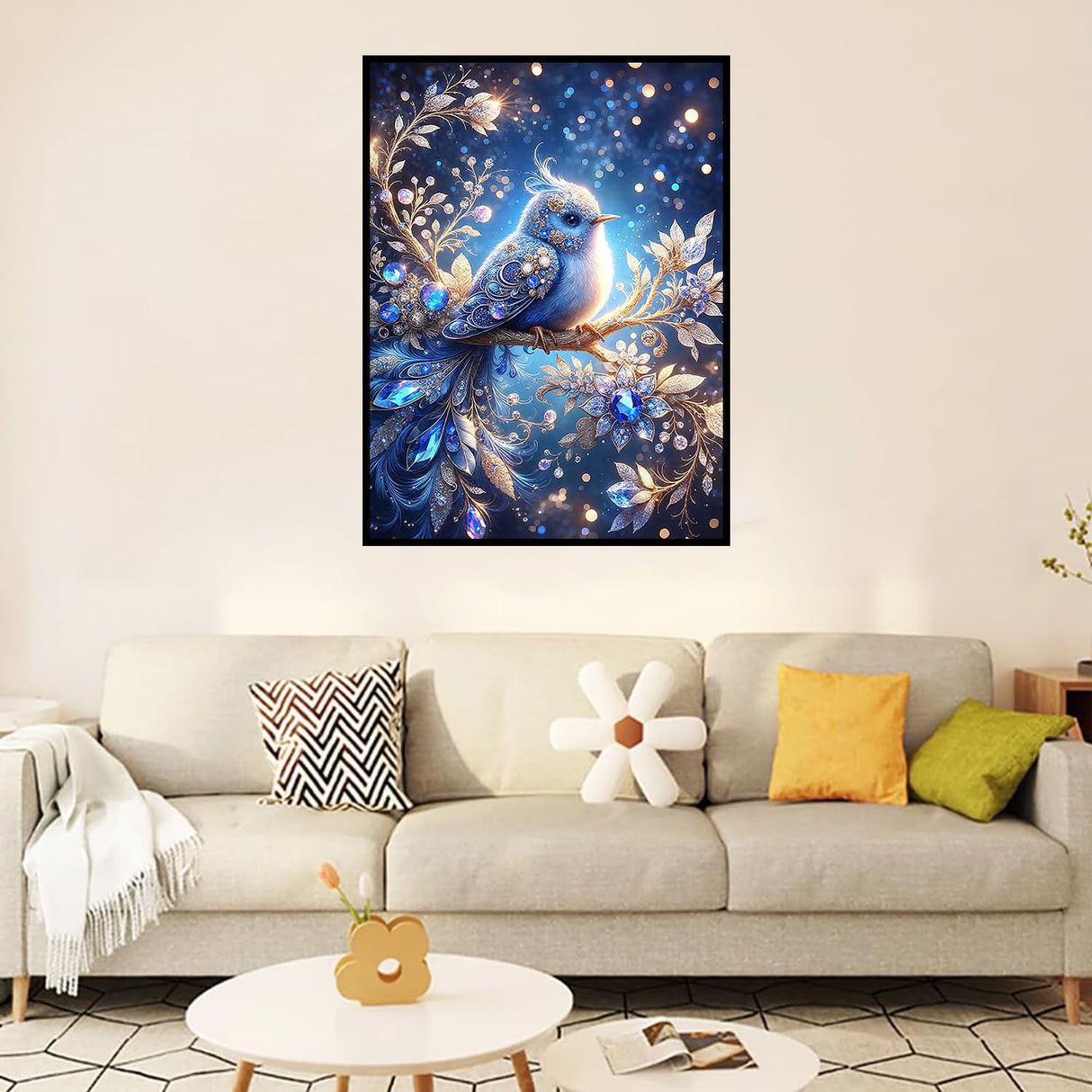 Benjenes Diamond Art Kits for Adults, Bird Diamond Painting Kits for Adults, 5D DIY Round Drill Gem Art Paint with Diamonds Dots Crafts Kits for Home Decor Gift 12x16inch Benjenes