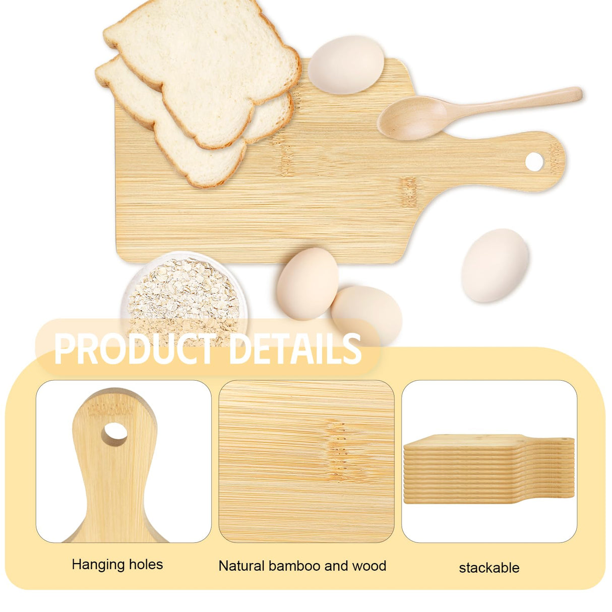 25 PCS Cutting Board Bulk Wood Chopping Board Laser Engraving Serving Board with Handle Charcuterie Boards for Customized Mother's Day Housewarming Gift 11" x 5" Bamboo YOUKE OLA
