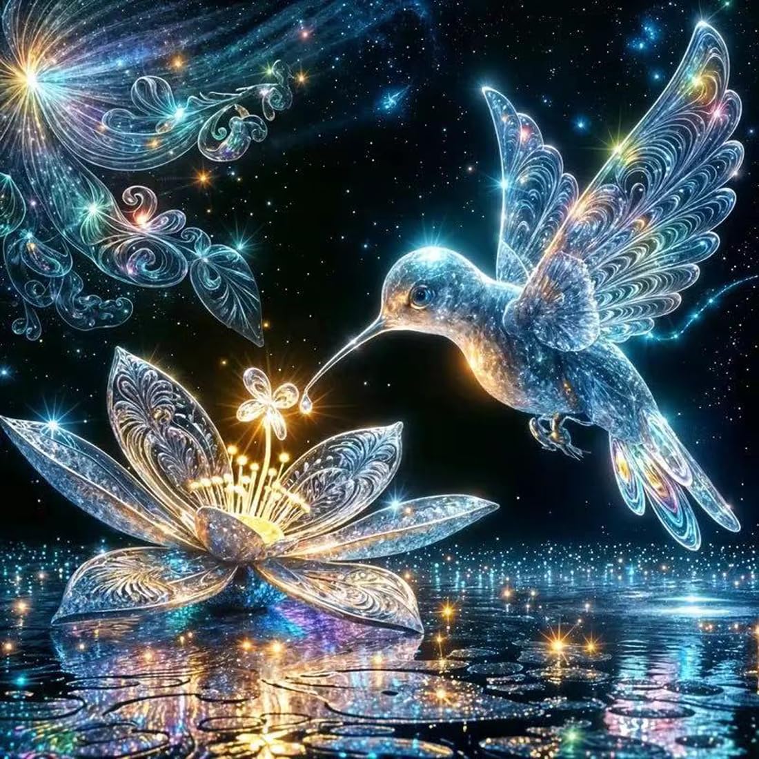 SHICERNHJ Hummingbird Diamond Art Kits for Adults,DIY Bird Diamond Painting Kits Round Diamond Dots for Adults,5D Full Drill Painting Kit Art and Crafts for Adult Home Wall Decor 14 X 14inch SHICERNHJ