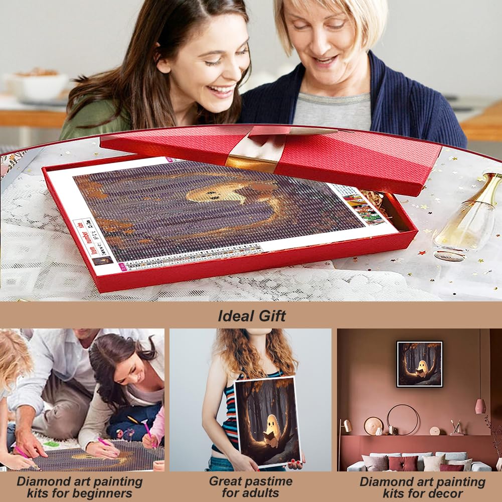 hill froeistung Ghost Diamond Art Painting Kits for Adults,Forest Diamond Art for Beginners, 5D DIY Full Drill Round Gem Art Craft Home Wall Decor Gift 12x12 inch hill froeistung