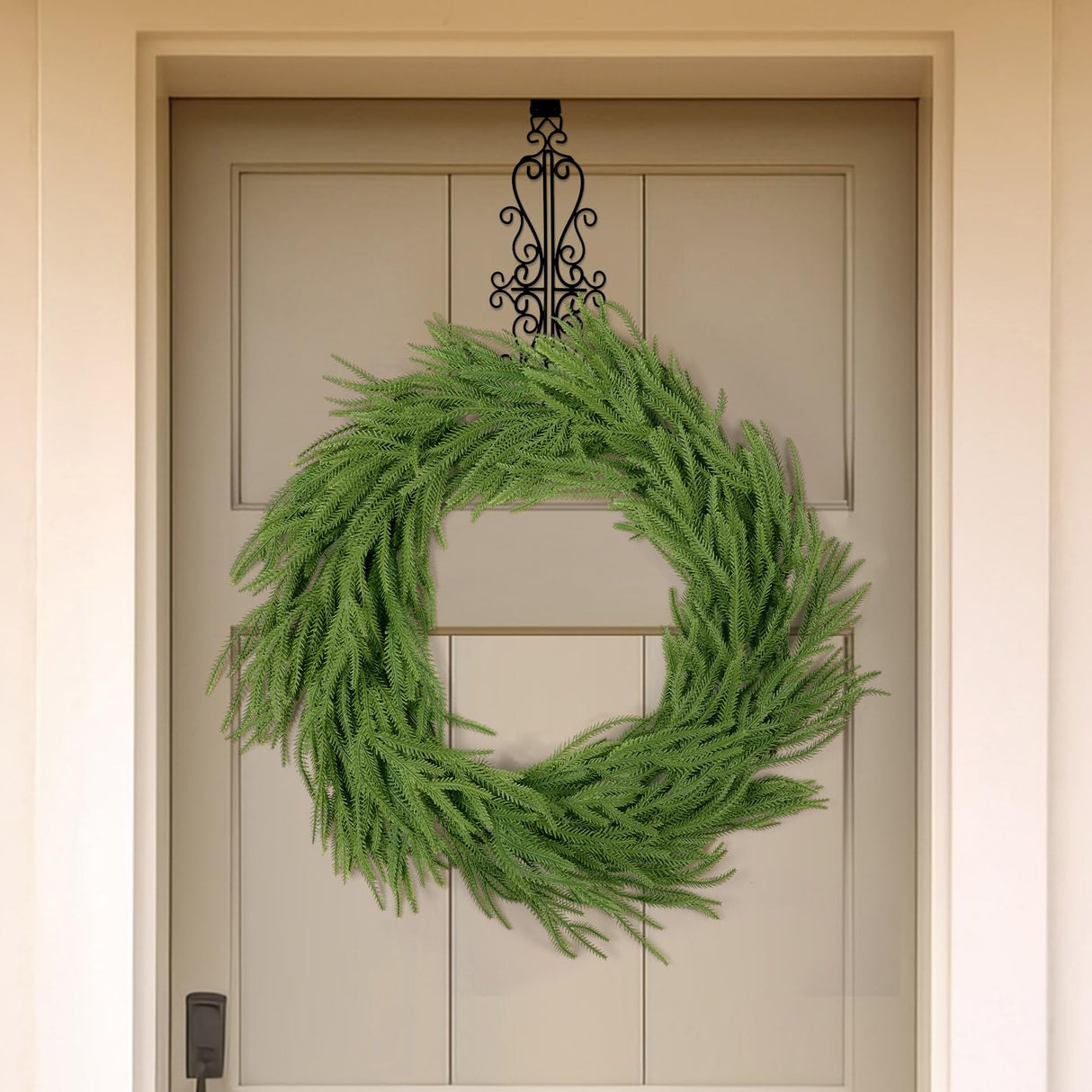 Christmas Garland for Mantle, Norfolk Pine Garland Artificial Greenery Garlands for Table, Wall, Mantle, Indoor, Outdoor Christmas Decorations(1 PCS, 6 FT) HKKDKTA