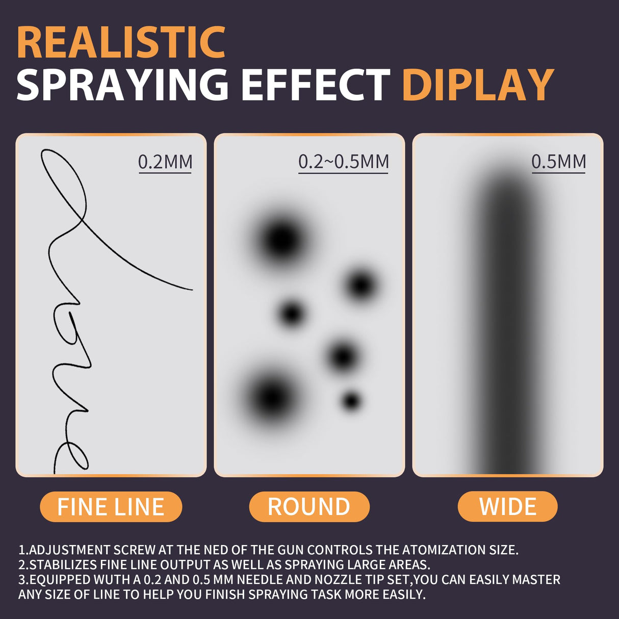 XDOVET Professional Dual Action Airbrush Kit with 7ml Metal Paint Cup and Side Pot - Ideal for Tattoos, Makeup, Nails, Models - 0.2/0.3/0.5mm Needle - Complete Airbrush Kit XDOVET