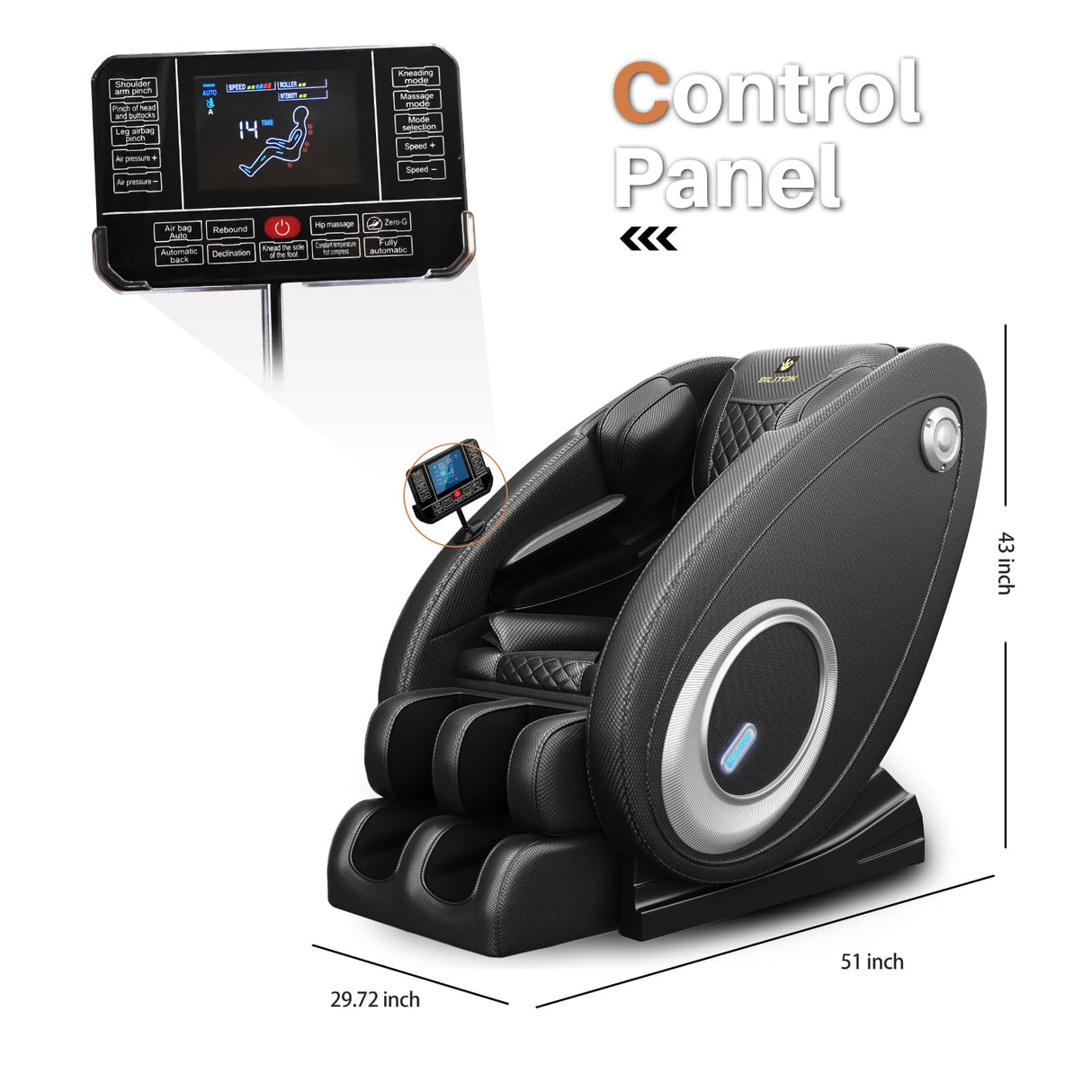 Massage Chair Full Body, Zero Gravity Massage Chair with 8 Fix Rollers, Foot Massage, Heating, Auto Modes, Full Body Airbag, Touch Screen Controller, Music Player, Home Massage for Back Fatigue Msutree