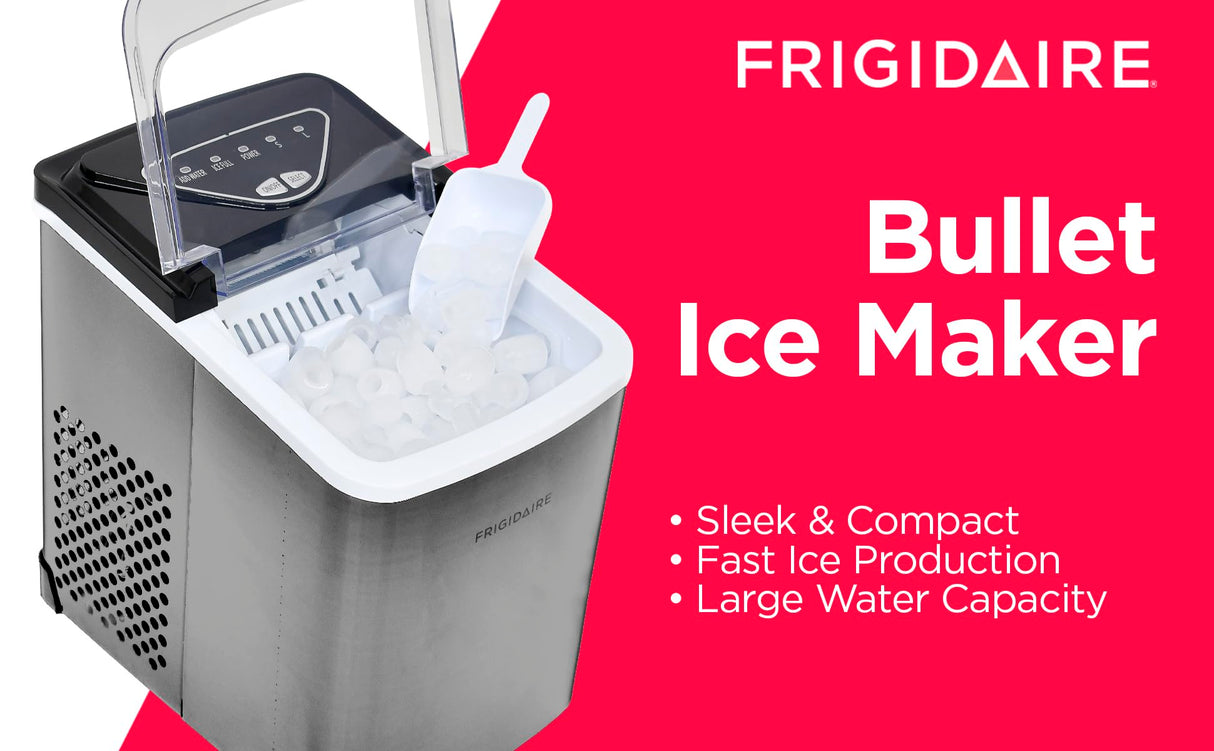 Frigidaire EFIC123-SS Counter Top Maker, Produces 26 pounds Ice per Day, Stainless Steel Frigidaire