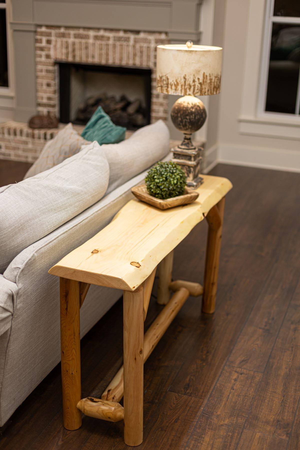 Southern Rustic Logwerks Live Edge Log Sofa Table (Natural) — Rustic Live Edge Log Furniture Southern Rustic Logwerks