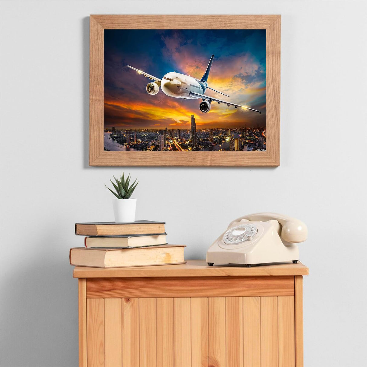 UIBDVKS Aviation Airplane Diamond Painting Kit for Adults Full Drill Diamond Art Painting by Number Kits Gem Art Wall Home Decor 12x16 inch UIBDVKS
