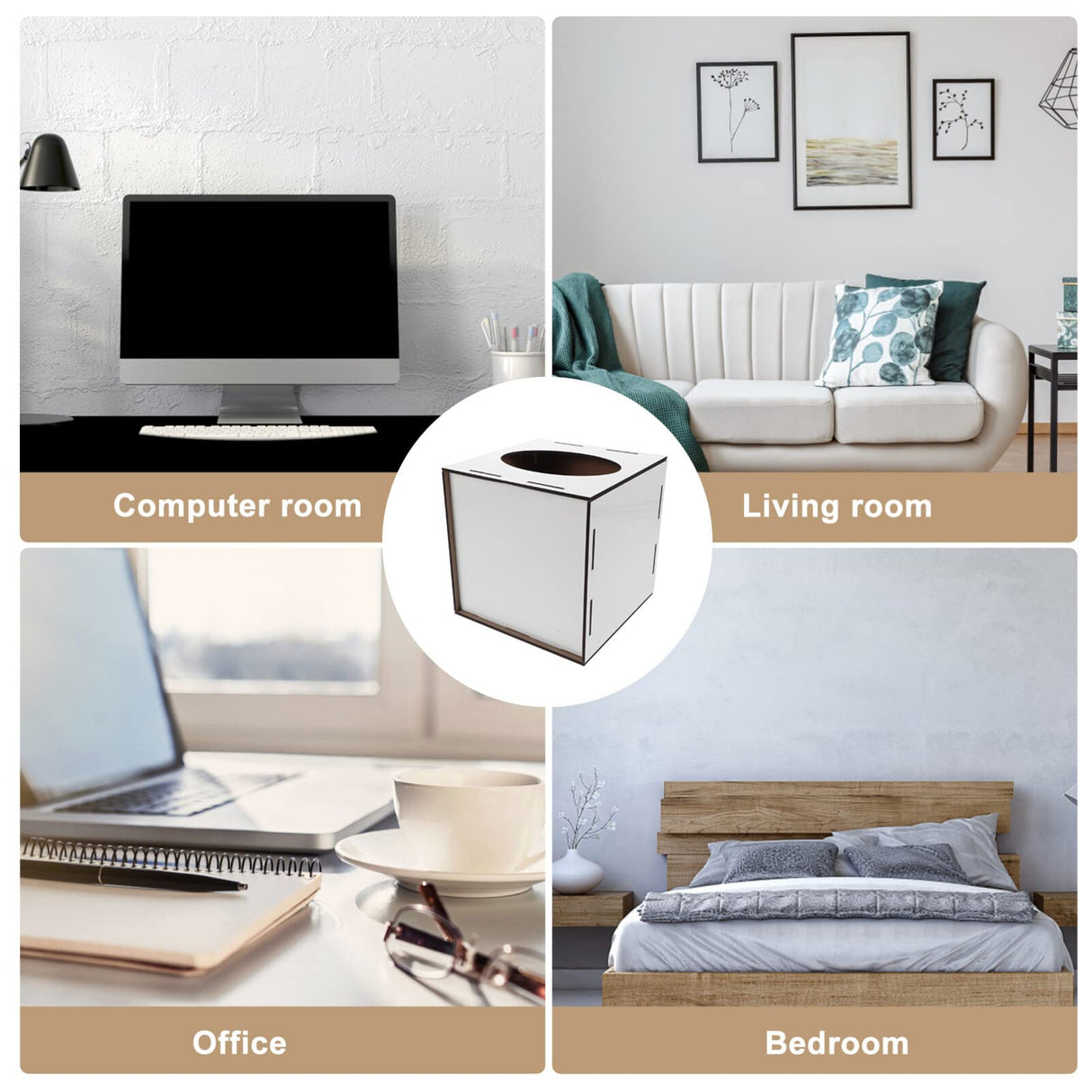 SEWACC Sublimation Blank Tissue Box Dispenser DIY Cube Tissue Holder Transfer Paper Tissue Storage Container Thermal Transfer Paper Towel Box Cover for Living Room SEWACC