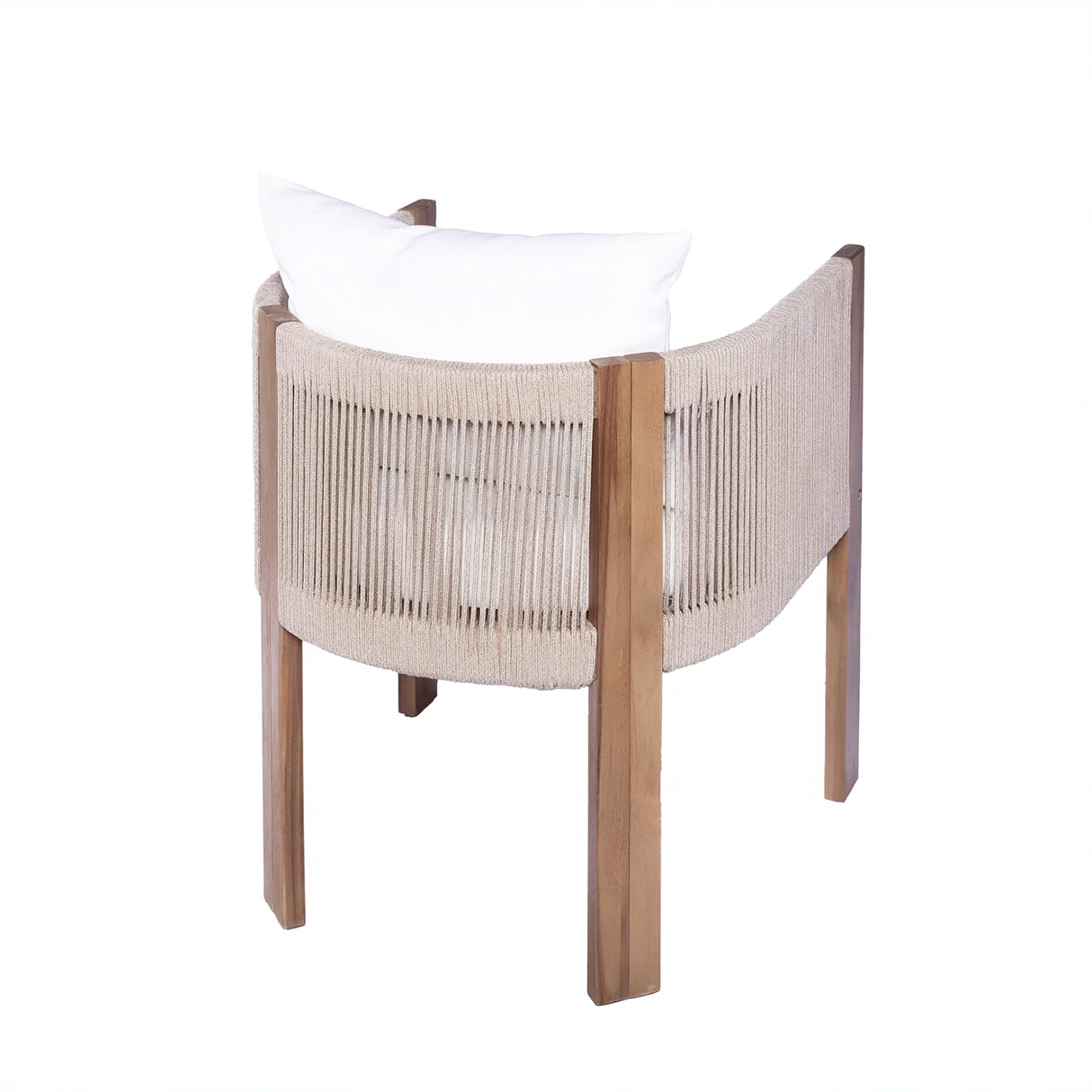 Christopher Knight Home Matera Dining Chair Set of 2, Acacia Wood Outdoor Accent Chair, Farmhouse Patio Kitchen Side Chair, Comfy Reading Chair, Round Backrest and Water Resistant Cushion,Teak+ Beige Christopher Knight Home