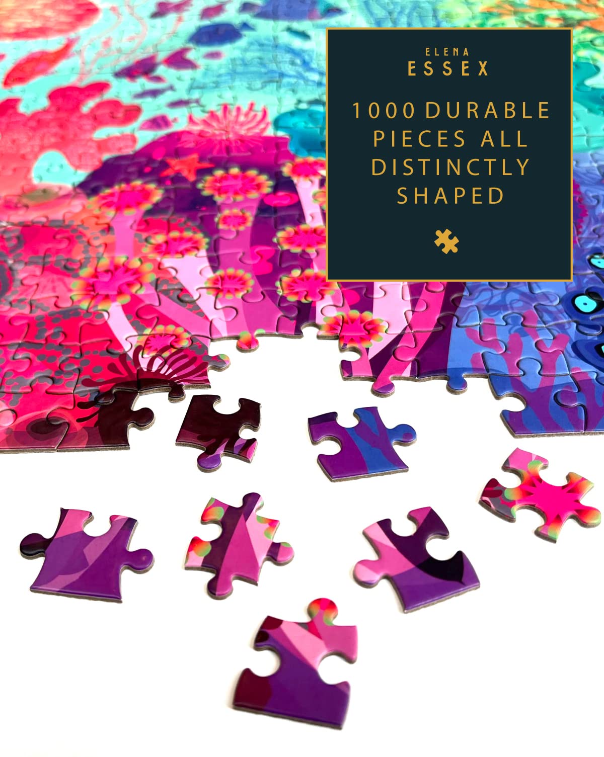 Elena Essex Puzzles for Adults 1000 Pieces - Ocean Deep/Jigsaw Puzzles 1000 Pieces for Adults / 1000 Piece Puzzle/Cool Whale Shark Coral Reef Puzzle/Puzzle Size 20 x 28 inches Elena Essex