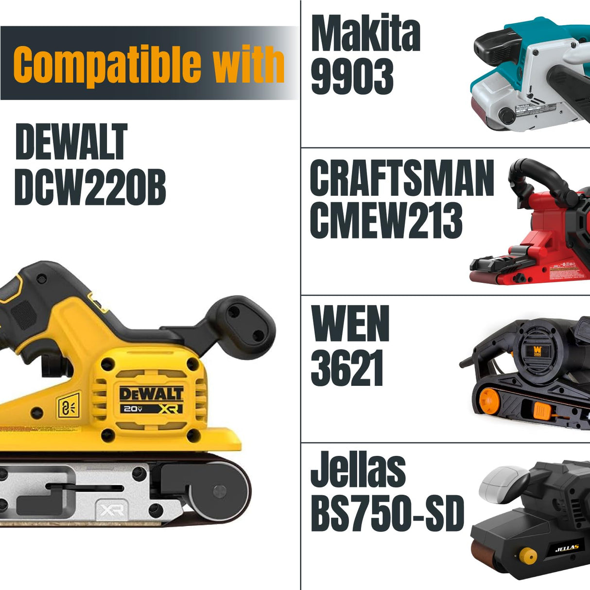 POWERTEC 3 x 21 Inch Sanding Belts, 80 Grit Aluminum Oxide Belt Sander Sanding Belt for Portable Belt Sander, Wood & Paint Sanding, Metal Polishing, 10PK (110430) POWERTEC