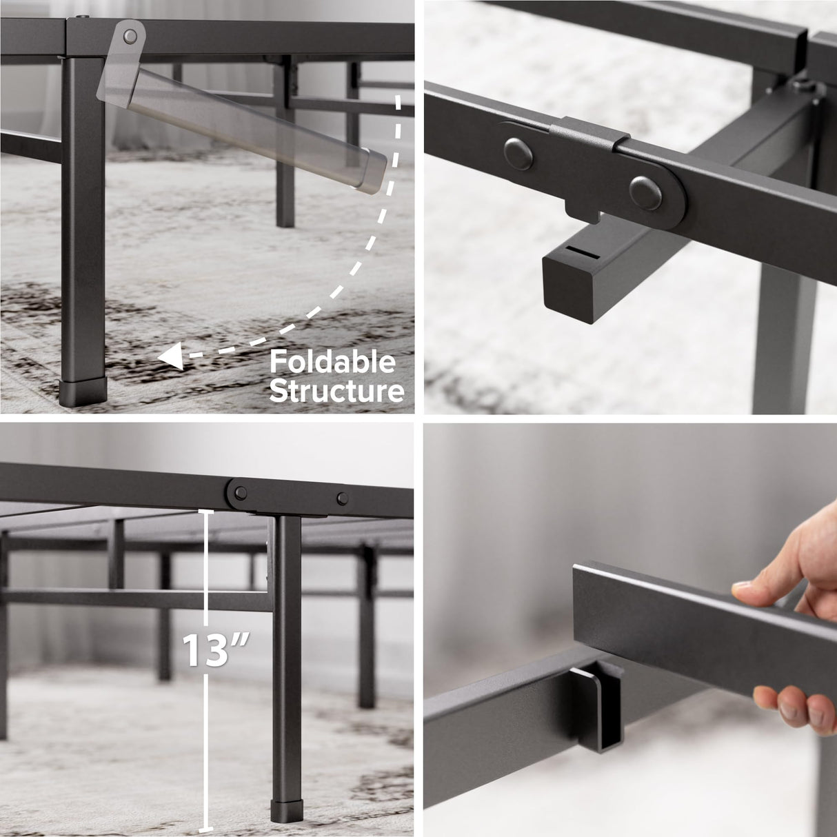 ZINUS Justin 14 Inch Easy to Assemble Mattress Foundation, Steel Support, No Box Spring Needed, Queen ZINUS