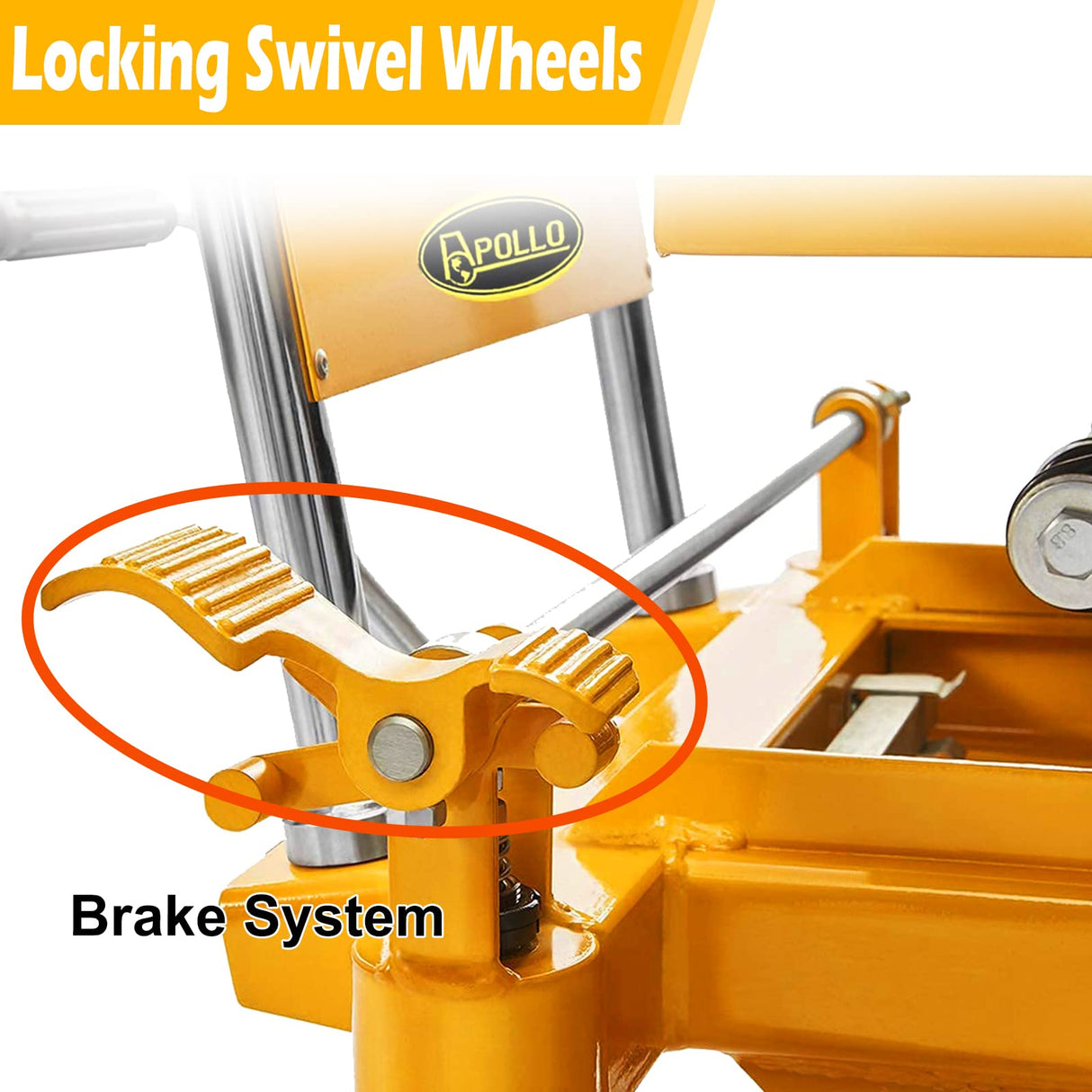 APOLLO Lift Table Cart Manual Double Scissor Lift Table Hydraulic Cart Platform Cart 1760lbs Capacity 59" Lifting Height APOLLO