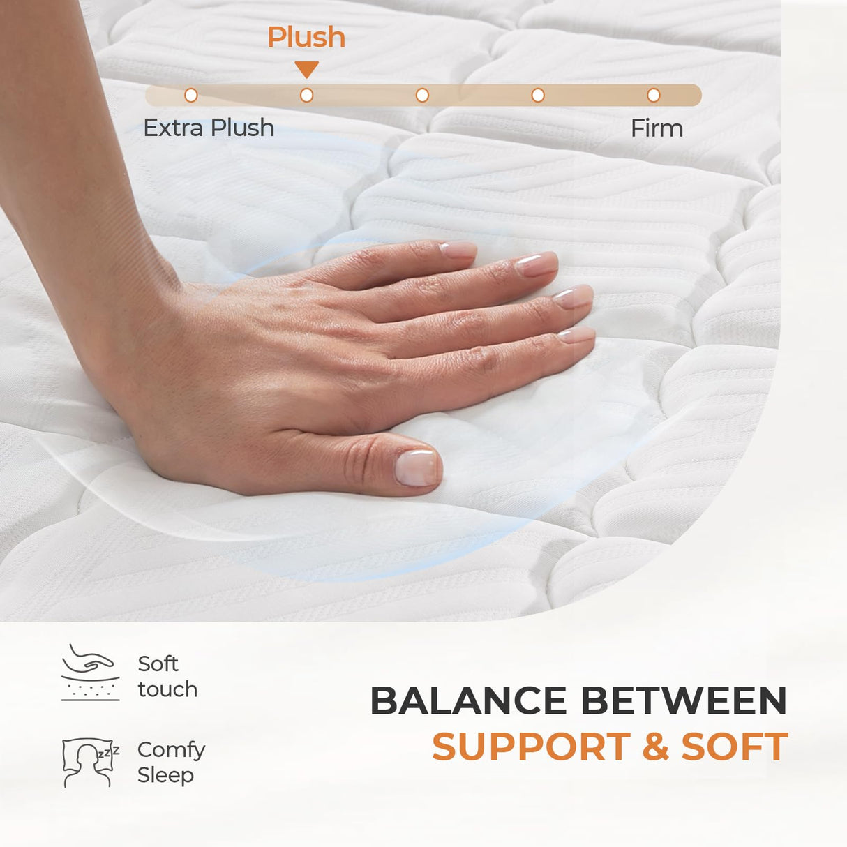 Sweetnight Queen Mattress for Plush Body Support, 10 Inch Hybrid Mattress in a Box with Comfort Foam & Pockect Springs, Queen Size Mattresses by CertiPUR-US Certified Sweetnight