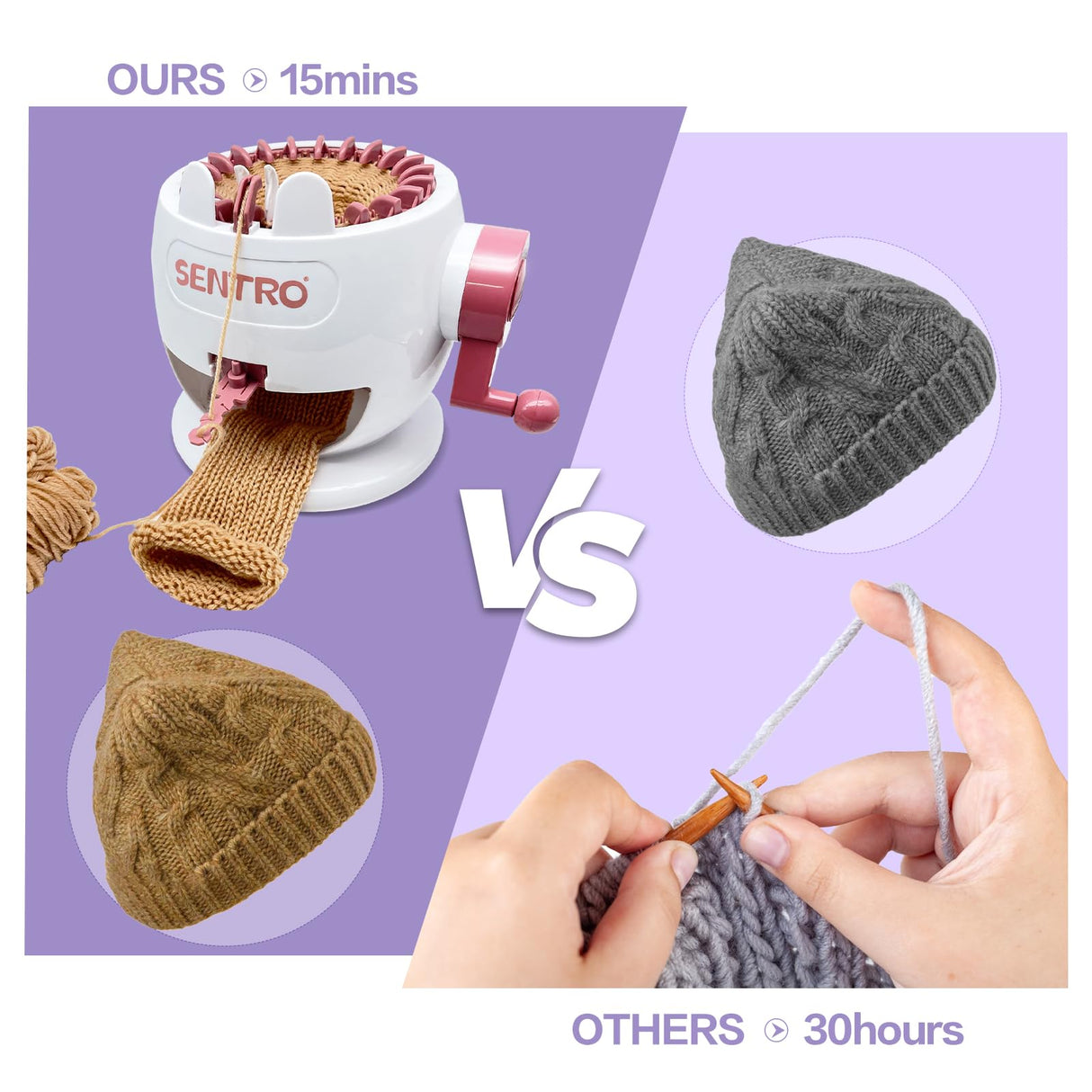 SENTRO Knitting Machine 22 Needles, Smart Circle Knit Loom Machine,DIY Knitting Crochet Machine for Adults and Kids SENTRO