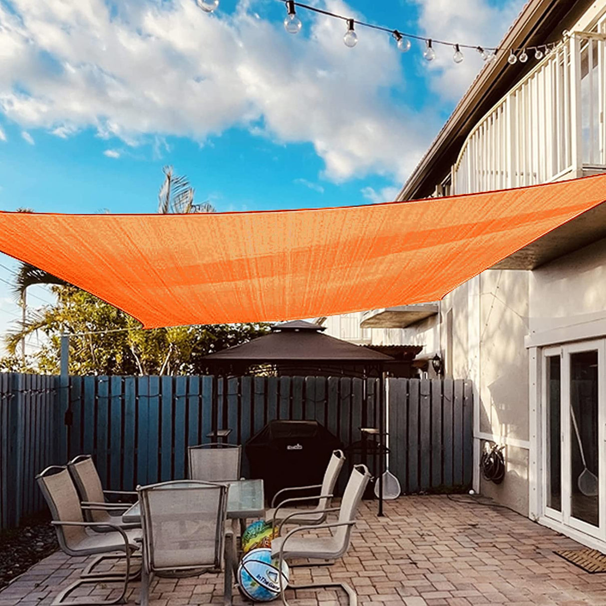 AwnPro Rectangle Shade Sail 16' x 20' Canopy to Block Sunlight for Outdoor Patio Garden Patio Deck Pergola (Orange) AwnPro