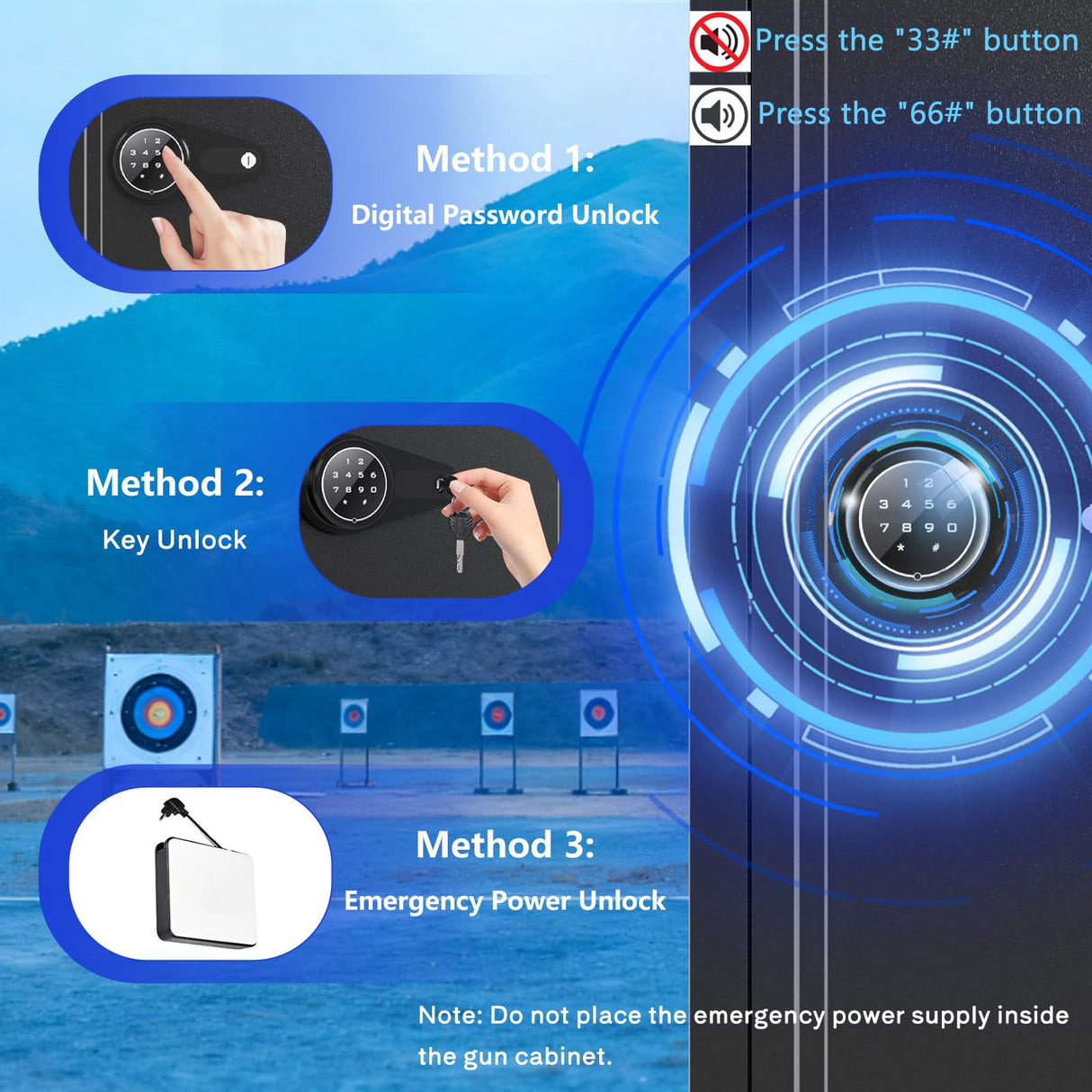 Karini 8-12 Gun Safe for Rifles and Pistols Large Rifle Safe with Electronic Combination Lock & Separate Storage 3 Removable Shelves 180° Door for Garage Bedroom & Shooting Club Karini