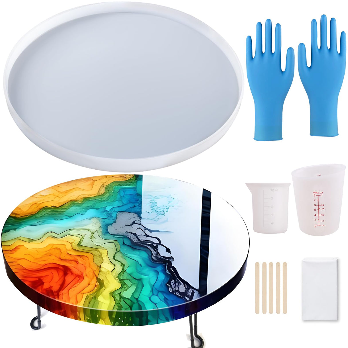 24" Inch Resin Table Molds,Extra Large Round Silicone Molds for Epoxy Resin Table Top Epoxy Mold,for River Table,Coffee Table,Cutting Board,DIY Resin Art,Home Decoration SIMEIQI