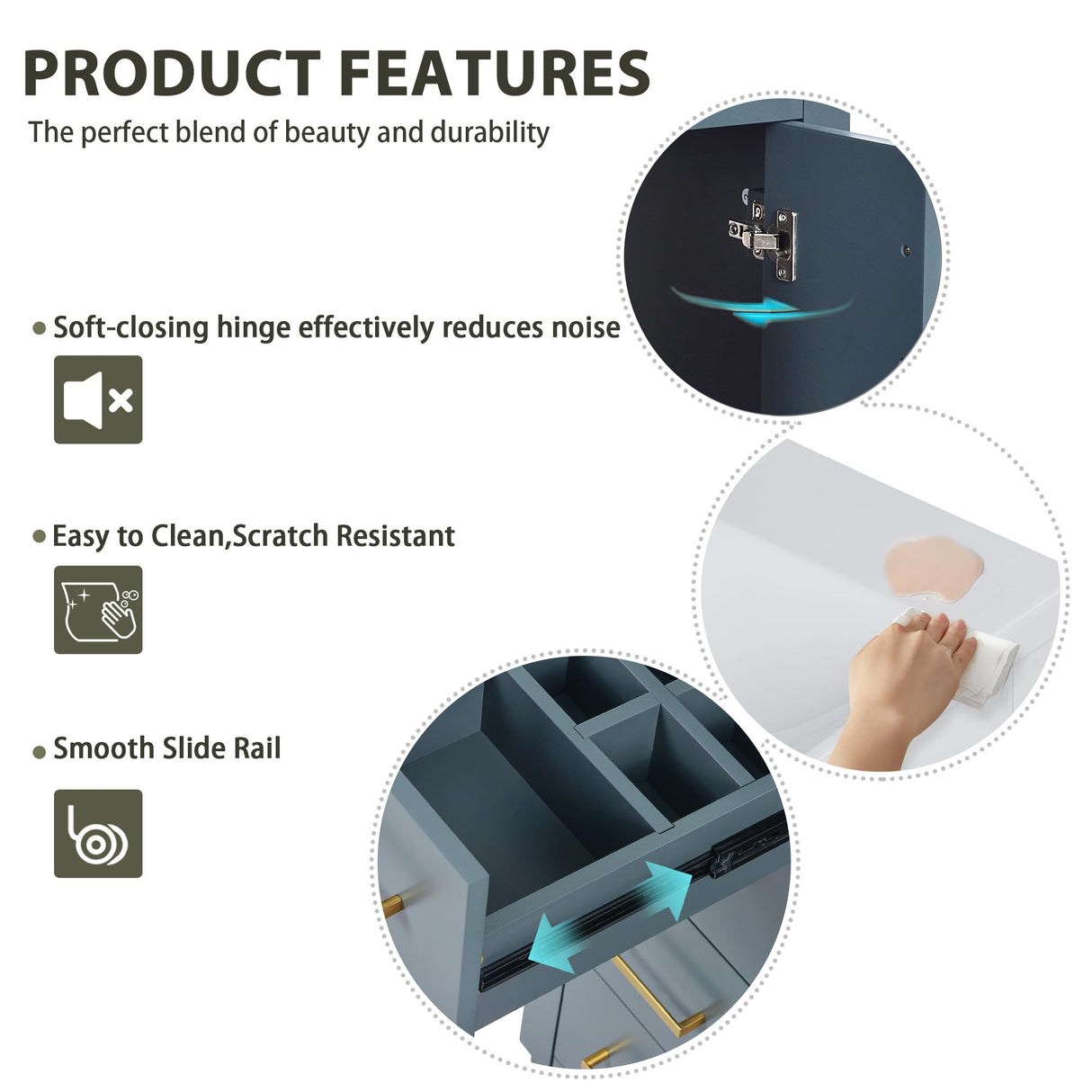 Merax Herringbone Single Sink Bathroom Vanity, Freestanding 30" Modern Bathroom Vanity Storage Cabinet with 3 Drawers and 2 Doors, Solid Wood Frame Merax