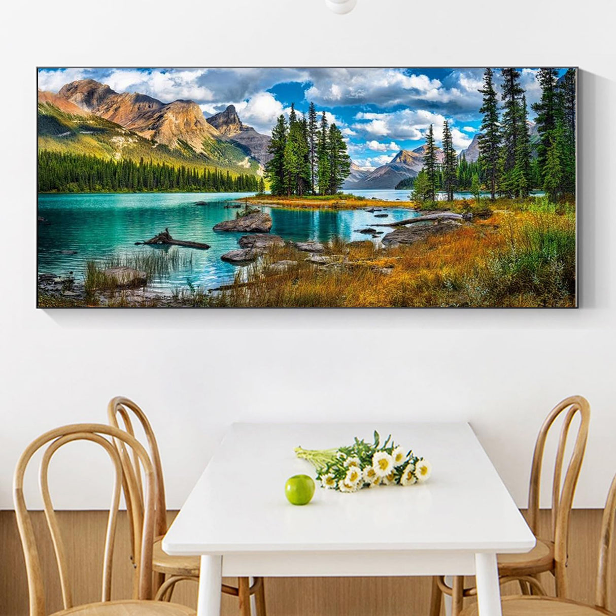 YALKIN Paint by Number for Adult Kits, DIY Landscape Lake Oil Acrylic Painting Kits for Adults Beginners on Canvas for Home Wall Decor Gifts 40x90CM/15.8x35.4in (No Frame) YALKIN