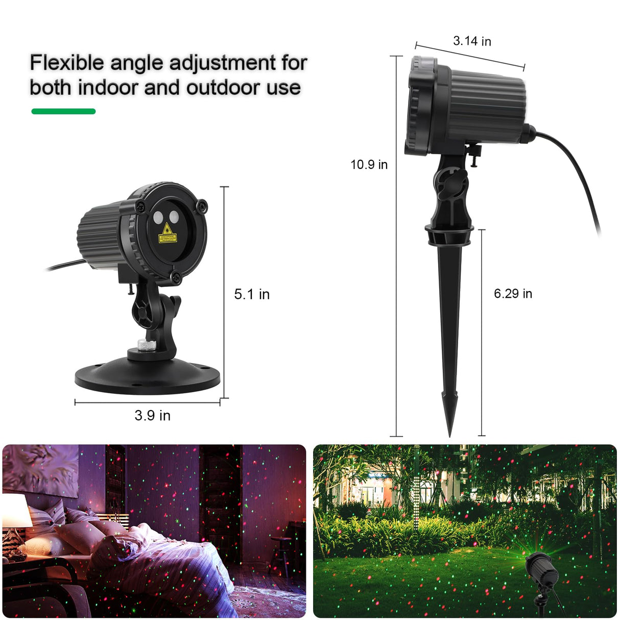 HERHOTER Christmas Laser Lights Outdoor,Red and Green Moving Outdoor Laser Light, Waterproof Garden House Decoration Laser Christmas Lights HERHOTER
