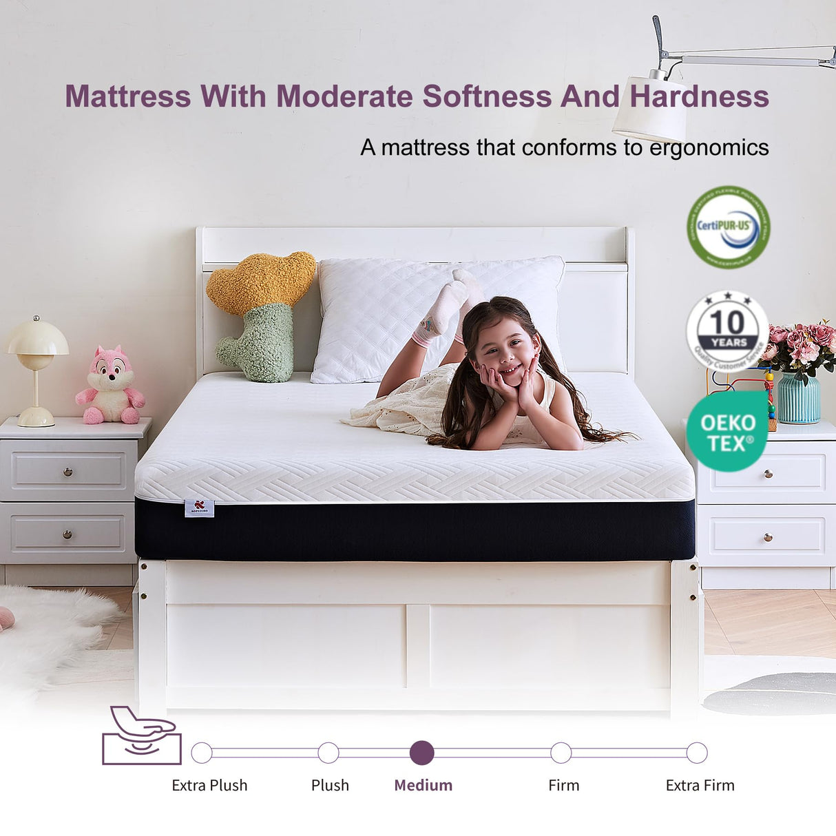 KOPEECHO Twin Size Mattress, 6 Inch Gel Memory Foam Mattresses, Medium Firm for Cool Sleeping, Pressure Relief, Easily Replaceable,CertiPUR-US Certified Colchón in a Box KOPEECHO