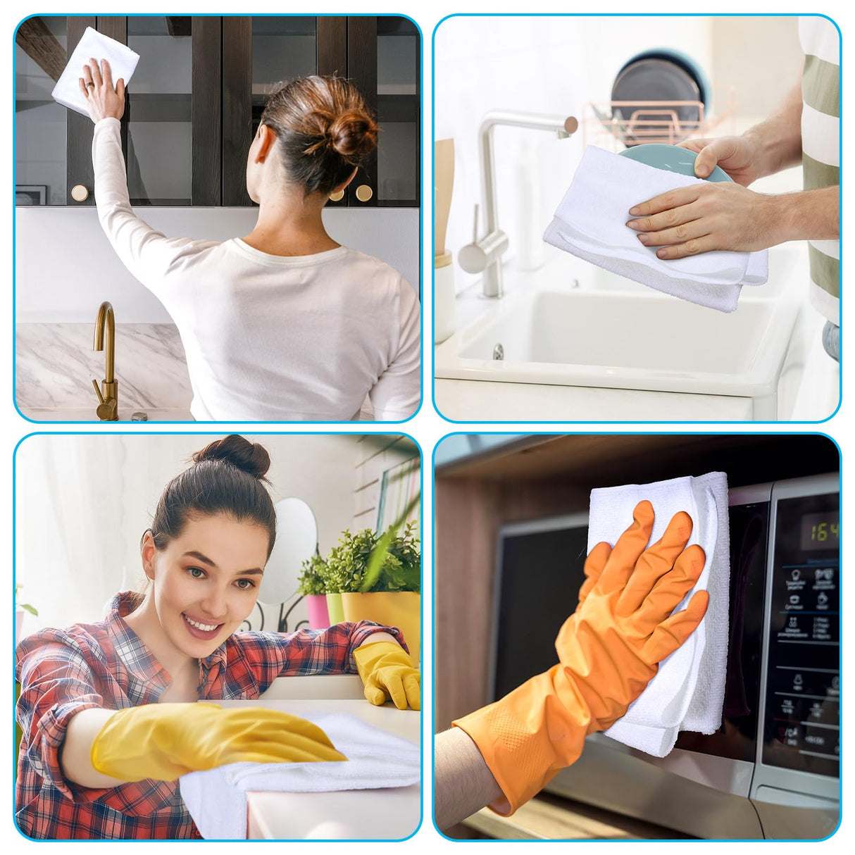 Patelai Sublimation Dishtowel Absorbent Multi Purpose Kitchen Dish Towels Blank DIY Kitchen Dishcloth Bathroom Towel for Kitchen Home,16 x 24 Inch (10) Patelai