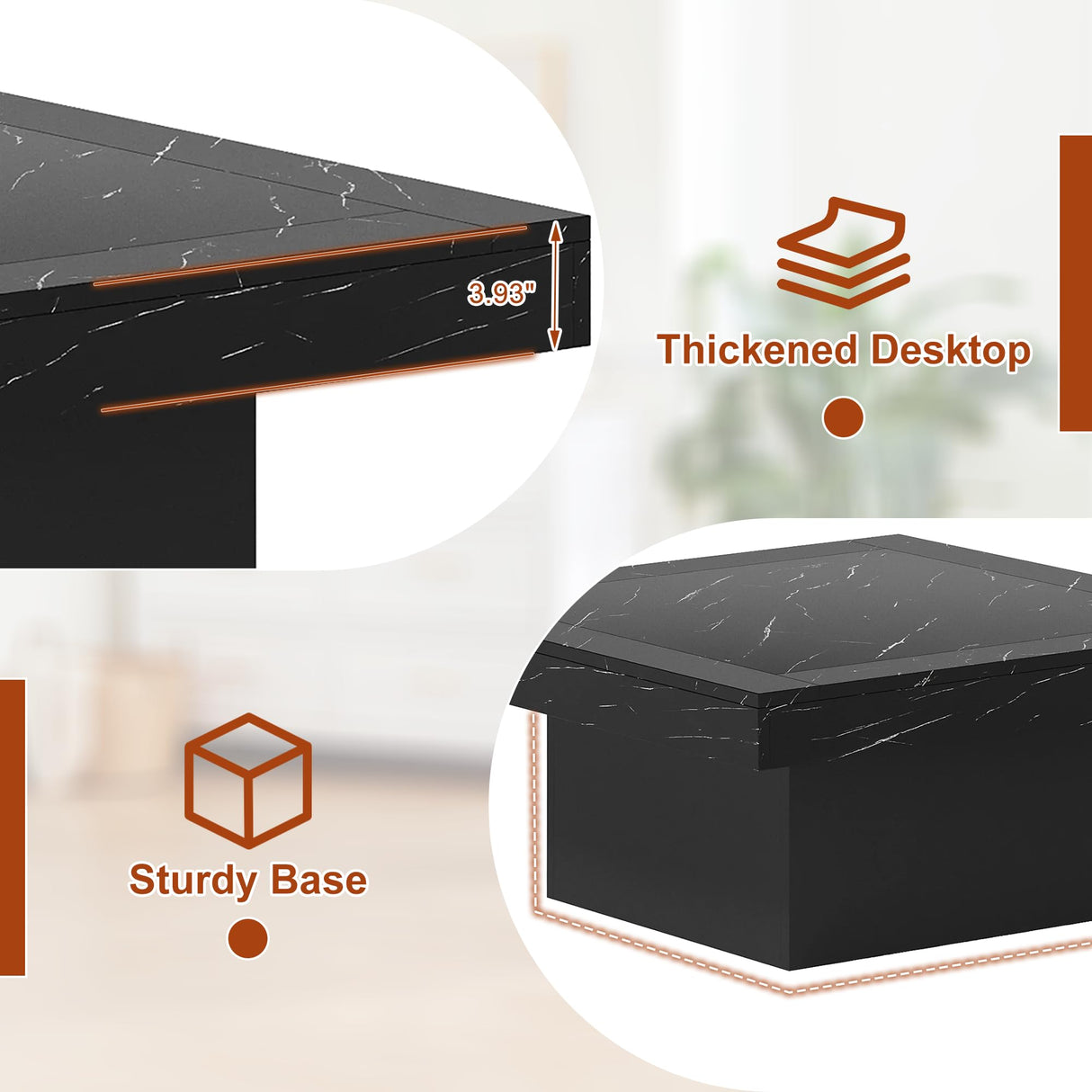 Osparple 35" Coffee Table with Storage, Small Coffee Table with LED Light, Wood Square Accent Center Sofa Side Tables for Living Room, Black Osparple