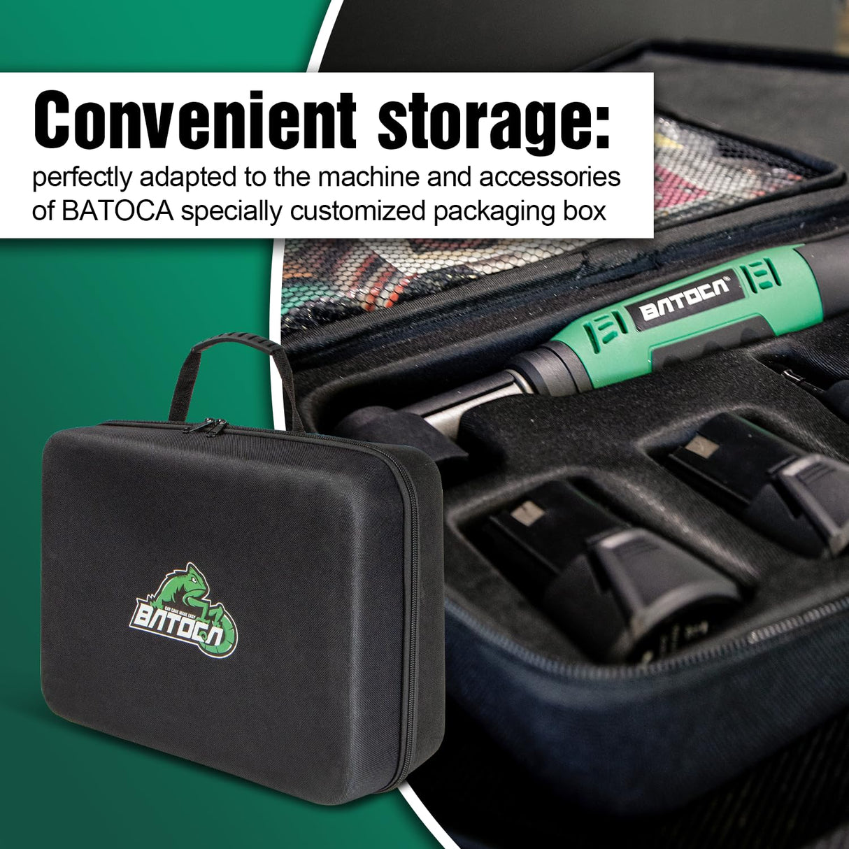 BATOCA S6 Mini Polisher Cordless Polisher for Car Detailing, 2x2.0Ah Batteries, 0mm Rotary Buffer, 3mm and 12mm Dual Action Polisher 1-3 Inch, 2 Different Speeds Heads Systems, 4.2k-21k or 1-5k RPM BATOCA