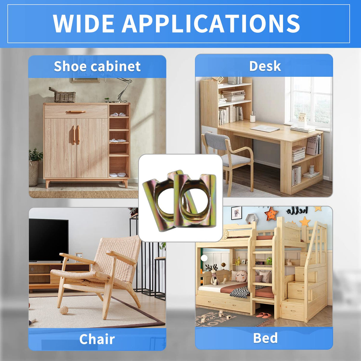 10 PCS Metric M6 Barrel Nuts Cross Dowels Slotted Nuts Baby Bed Crib Screws Hardware Replacement Kit for Bunk Bed Beds Headboards Chairs Furniture M6x10mmx12mm Color zinc SUUJI