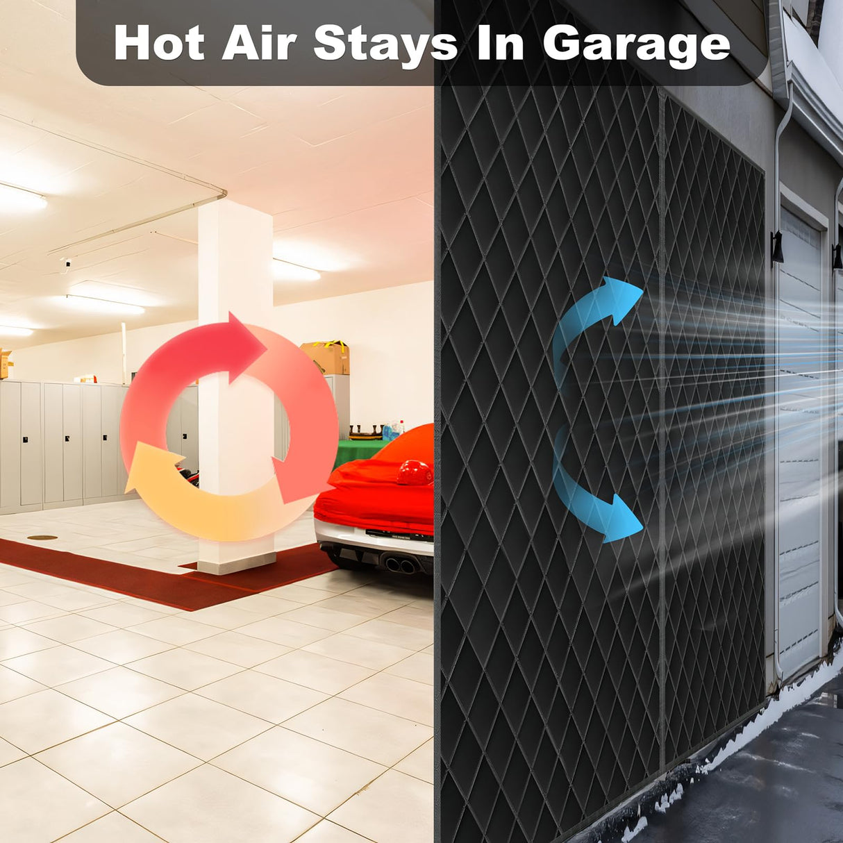 Garage Door Screen for Winter,Garage Door Insulation Kit,Magnetic Thermal Insulated Door Curtain for Garage Door, Garage Insulated Door Curtain , Weatherproof, Windproof, Soundproof(9 * 7Ft) LIAMST