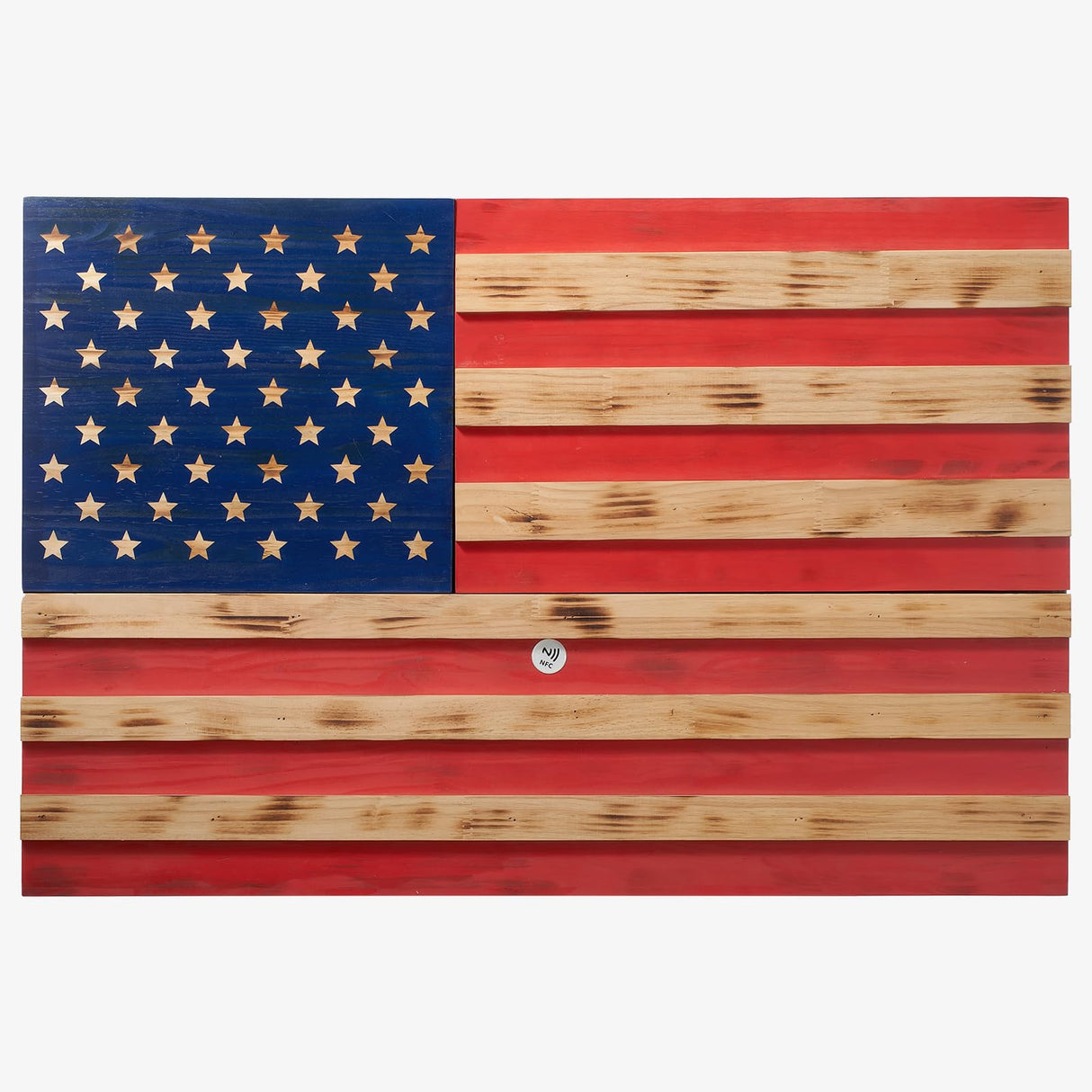 GUTE Tactical Rustic Hidden American Flag Gun Storage with Trap Door, Wall Storage | 35" x 22.5" | Firearm, Magazine and Knives Storage Easy Installation | Secure & Safe Compartment | RFID Wall Rack GUTE