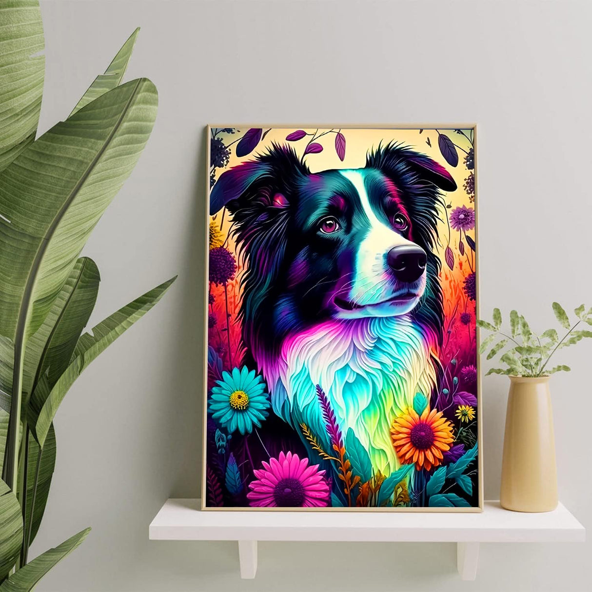 Diamond Painting Kits for Adults, Dog Diamond Art Kits, DIY 5D Dog Diamond Art Paint with Round Diamonds Full Dril Puppy Gem Art Painting Kit for Home Wall Decor (12x16inch) Axquilon