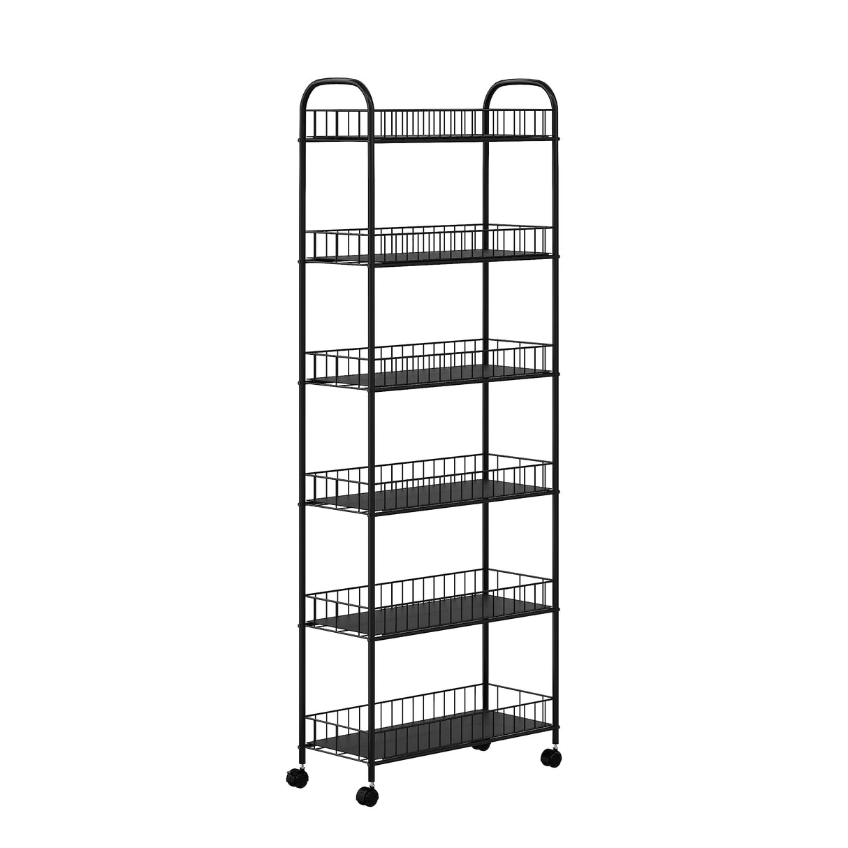 JOIN IRON 6-Tier Slim Rolling Cart,Narrow Shelving,Kitchens, Bathroom, Garages, Laundry Rooms, Offices,10" D x 22.8" W x 61" H JOIN IRON