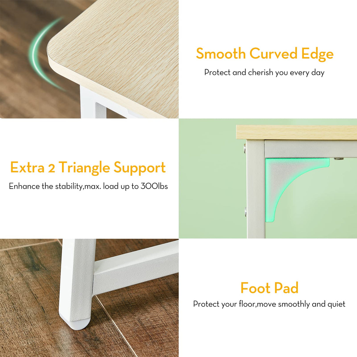 WOHOMO Folding Desk, Small Foldable Desk 31.5" for Small Spaces, Space Saving Computer Table Writing Workstation for Home Office, Easy Assembly, Oak WOHOMO