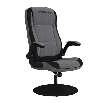 RESPAWN 800 Gaming Chair Floor, Swivel Rocker Gaming Chair, High Back Ergonomic Floor Gaming Chair for Kids and Adults, Gaming Recliner, Floor Rocker Chair with Armrests - Grey Fabric