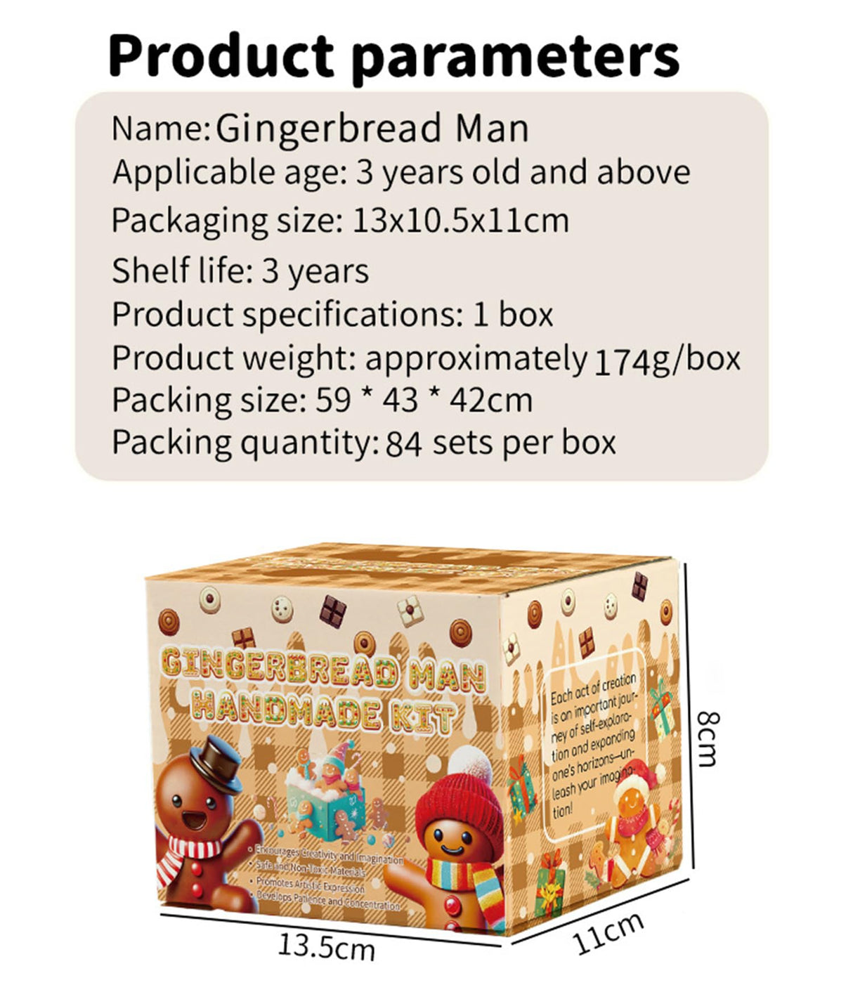 Christmas DIY Craft Kits - Air Dry Clay Craft Set Creative Modeling Kit for Indoor Decor & Handmade Ornaments Gift for Christmas Gifts & Holiday Activities (Gingerbread Man) juyght