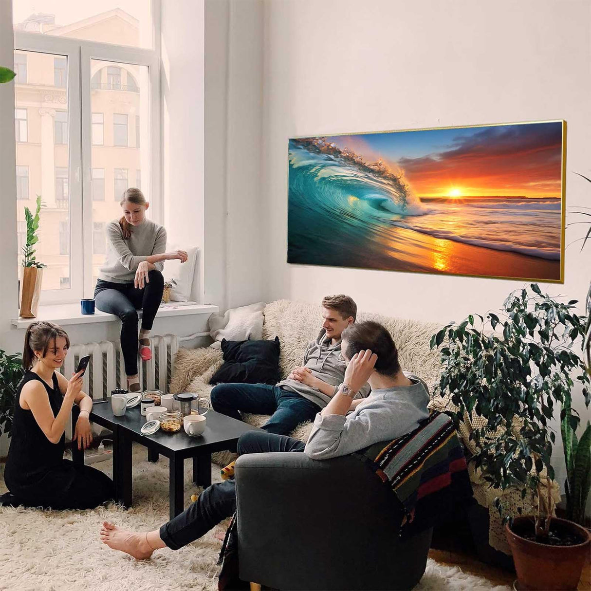 Diamond Painting Kits for Adults,Large Sunset Ocean Beach Diamond Art Painting for Beginners, Diamond Round 5D Full Drill Paint with Diamonds Pictures Gem Art Painting Kits DIY Crafts Kits 28X16in OFRKE