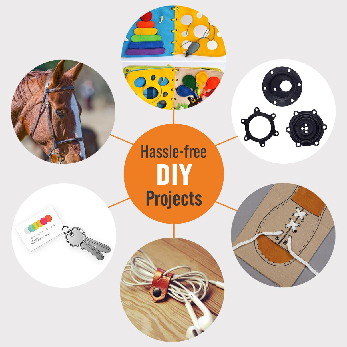 Desktop Leather Belt Hole Puncher Tool - Easier to Use Tabletop Design for Watch Band, Handbag Strap. Heavy Duty Carbon Steel, Precision 6 Sizes Hole Punch for Fabric, Crafts, Easy DIY PRO-MASTER SMART & SIMPLE