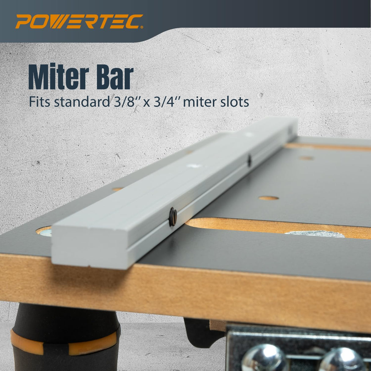 POWERTEC Table Saw Tapering Jig, Small Parts Taper Jig with 3/4" x 3/8" Miter Bar, Adjustable Hold Down Clamp, Non-Slip Grip Strips, Ergonomic Handle - Table Saw Jig Accessories (71875) POWERTEC