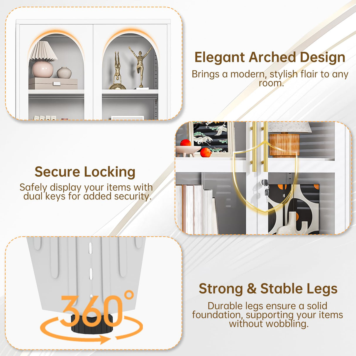 baoliwo Display Cabinet with Glass Door, 71" Tall Storage Cabinet with Adjustable Shelves, Metal Curio Cabinet Multi-Purpose Display Case for Collectibles Bedroom Living Room Office baoliwo