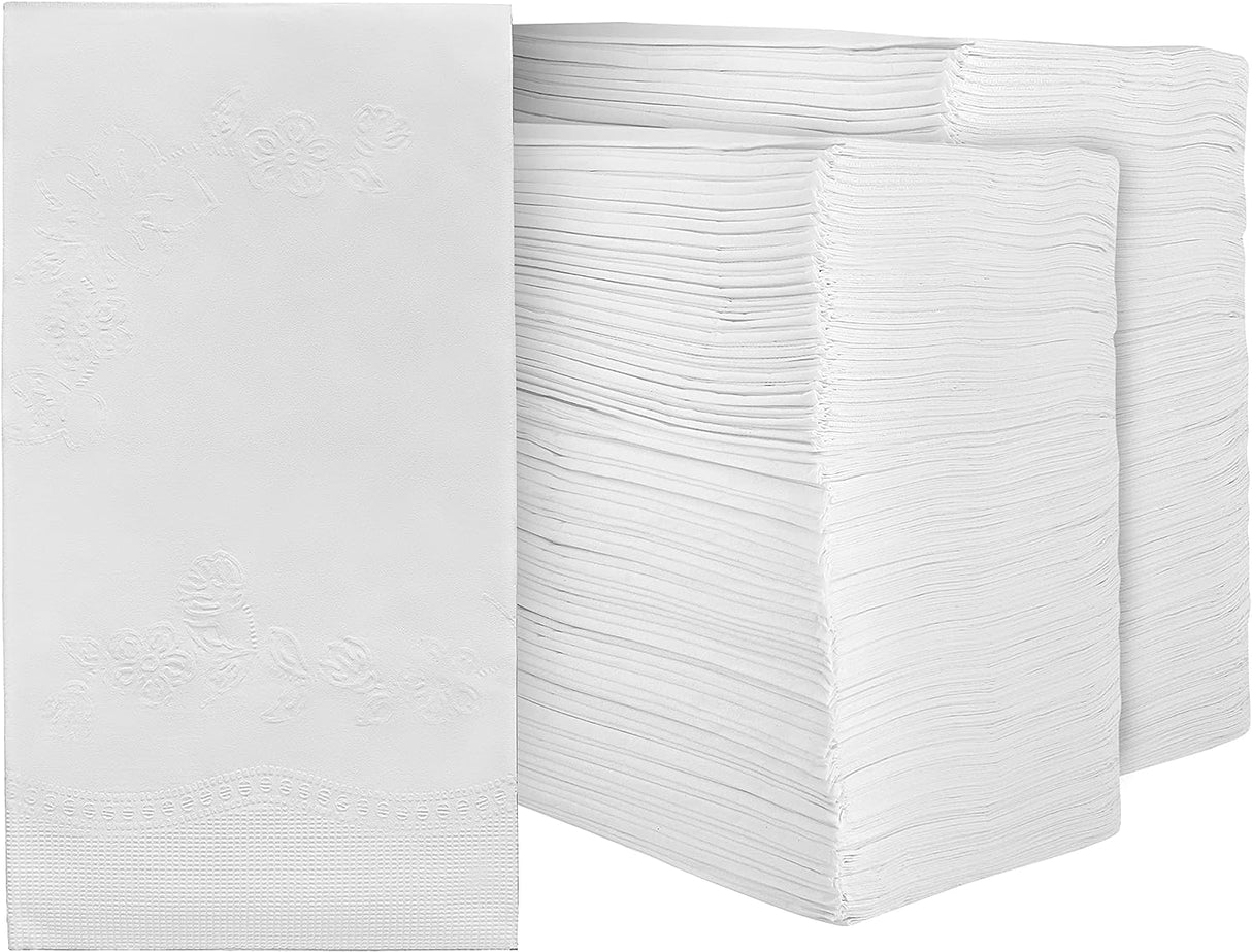 400 White Dinner Napkins 2-Ply - Eight Fold - 16.5"X15" - Dinner Napkins Disposable, Guest Bathroom Essentials, Wedding Napkins, Bridal Shower Napkins, Party Napkins, Napkins Bulk King Zak