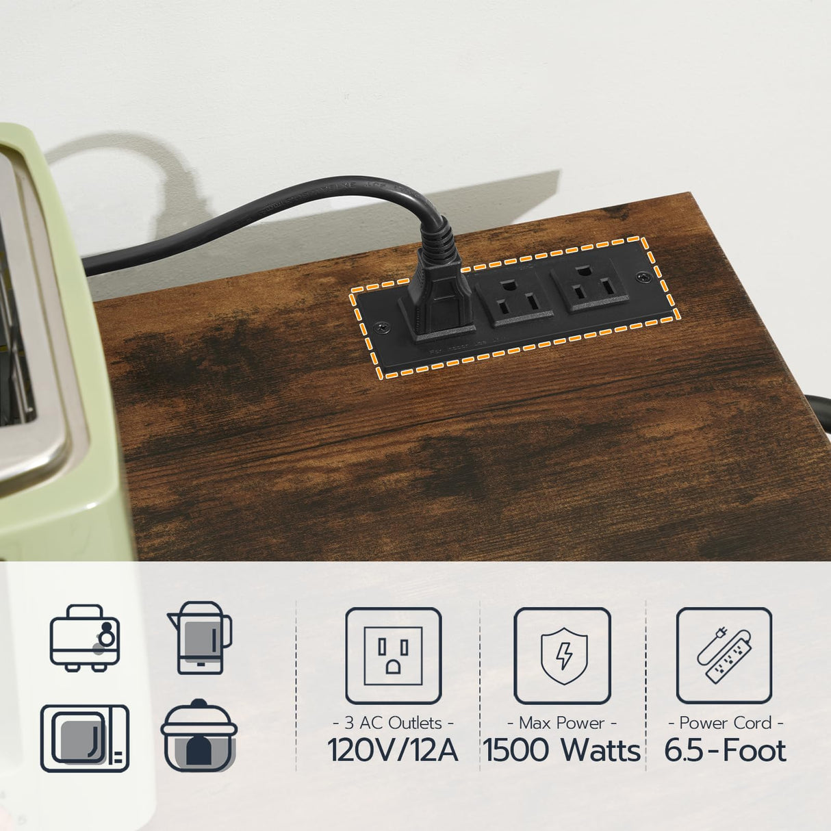 HOOBRO Kitchen Island with Storage, Power Outlet, Rolling Kitchen Island Cart on Wheels, with 2 Drawers, Sliding Barn Doors and Lockable Wheels, Farmhouse, Black BF28UZD01 HOOBRO