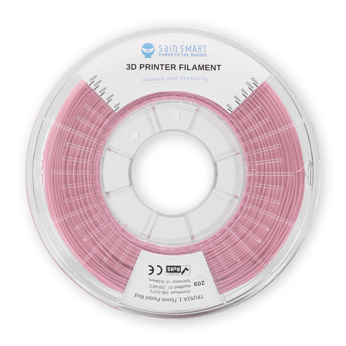 SainSmart TPU 1.75mm 92A Flexible TPU 3D Printer Filament, Dimensional Accuracy +/- 0.04 mm, 1KG Spool, Soft Pink SainSmart