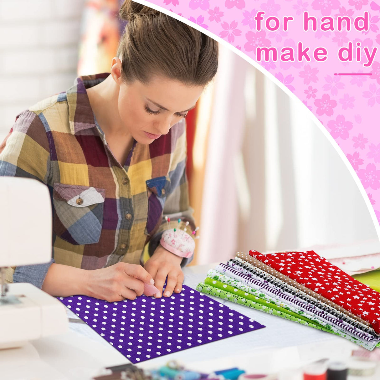 40 Pcs 10 x 10 Inches Cotton Fabric Bundle Squares Precut Fabric Multi Color Floral Fat Squares Sheets for DIY Craft Quilting Sewing(Fresh Patterns) Tegeme