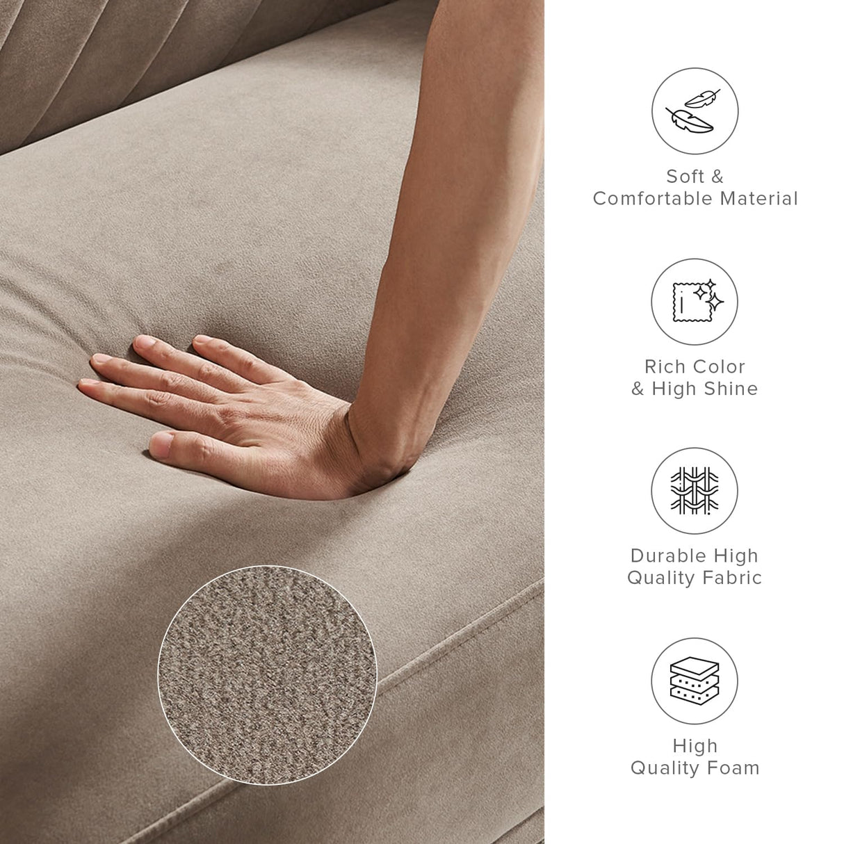 mopio Futon Sofa Bed, Couch, Small Sofa, Sleeper Sofa, Loveseat, Mid Century Modern Futon Couch, Sofa Cama, Couches for Living Room (Mocha Brown Premium Velvet) mopio