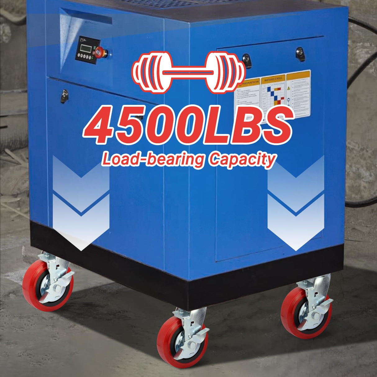 Nefish 6 Inch Industrial Grade Casters Wheels, Heavy Duty Polyurethane Casters Set of 4 with Dual Ball Bearing, Solid Polyurethane Wheel 4500 Lb, Plate Swivel Casters for Cart, Industrial, Machine Nefish