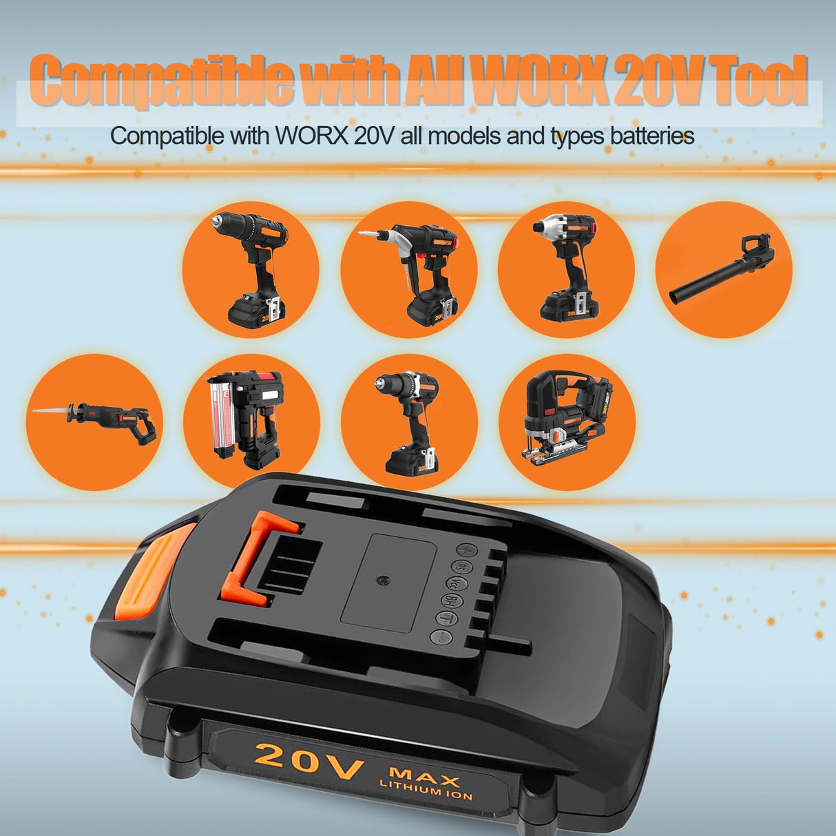 Upgraded 3.5Ah 2Pack 20V Battery Replacement for Battery 20V Power Share Max 20V Lithium-ion Battery Compatible with 20V Battery WA3575 WA3525 WA3520 WG151s WG891 Leaf Blower Tools Batteries Bonadget