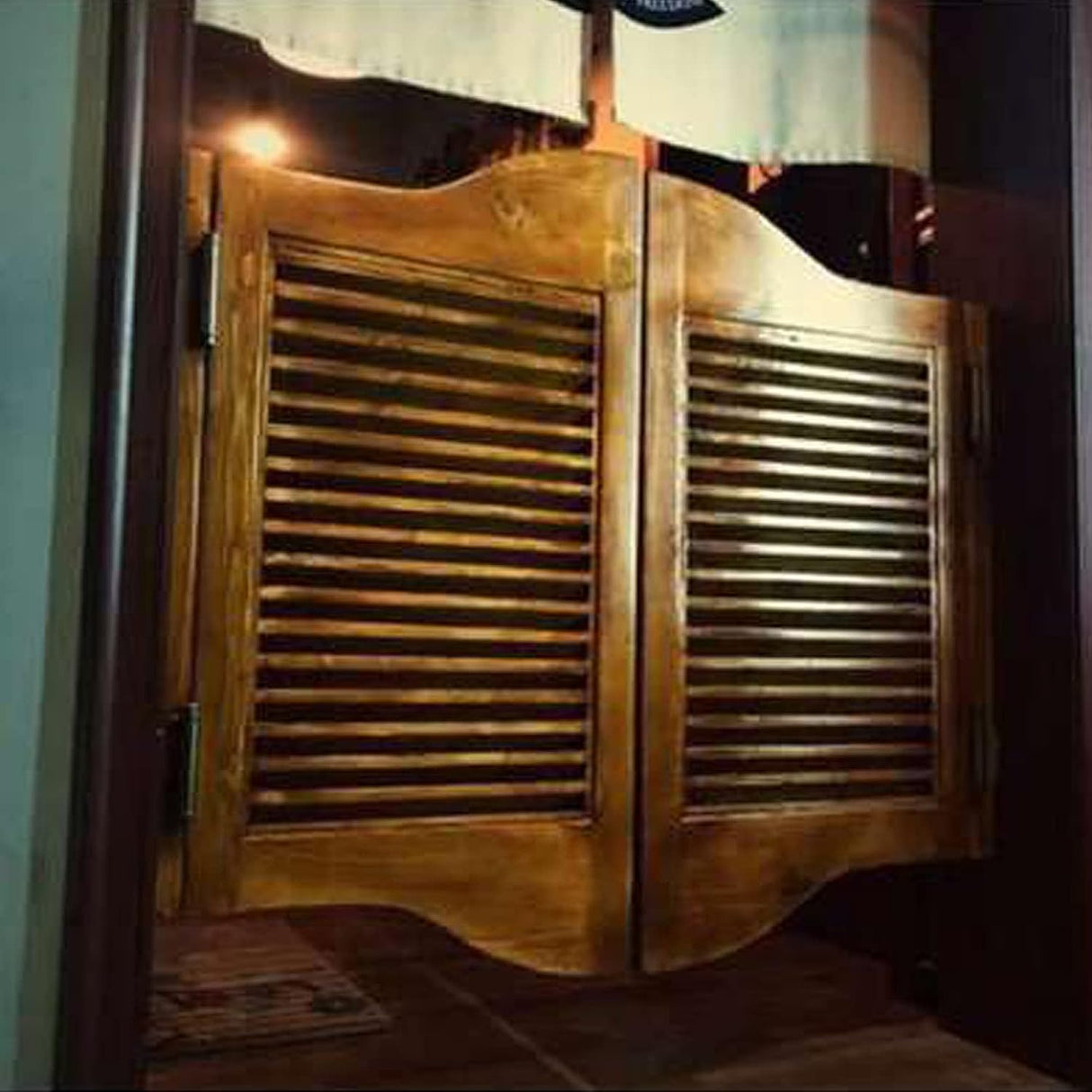 Cafe Doors Swinging Doors,Retro Louvered Café Interior Saloon Swing Solid Wood Door,Wooden Double Door Partition Door Bar Kitchen Auto Close Fence Half Waist Door,Custom (W 32 x H 36in) FENGSHOUU